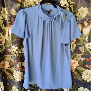 Sky blue blouse with floaty sleeves
